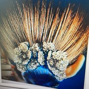 Rhinestone Flower Hair Ponytail Clip